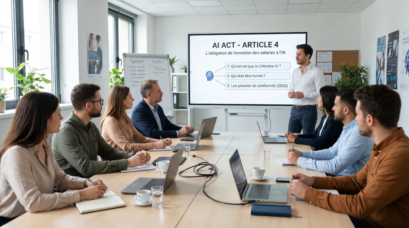 équipe commercial en formation IA
